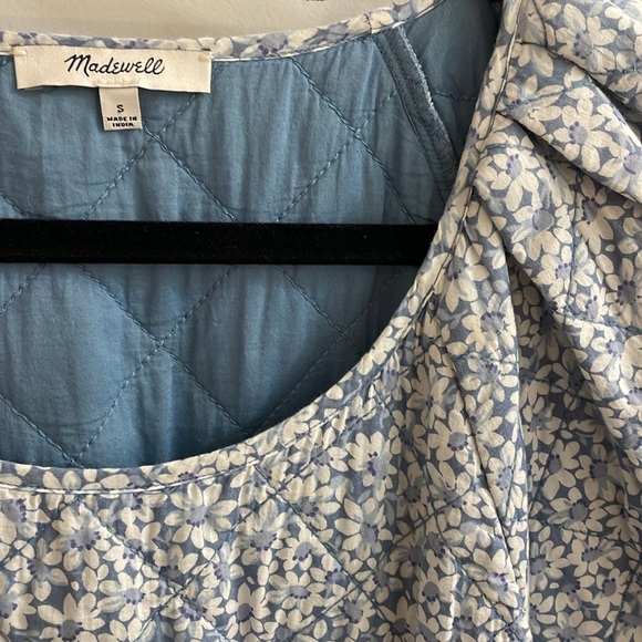 ❗️Moving❗️Madewell puff-sleeved quilted mini dress in sunflower field - Picture 9 of 10